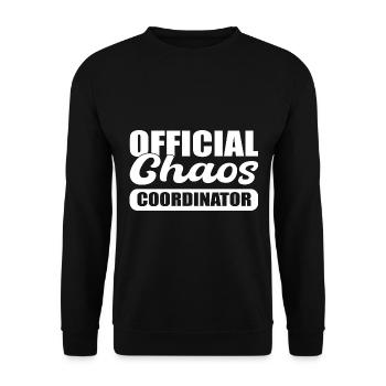 Official Chaos Coordinator Barmann - Unisex Pullover - Schwarz - Vorne - Alina (178cm) & Michal (187cm)