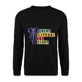 Chaque éléphant a une histoire Amoureux des éléphants - Sweat-shirt Unisexe - noir - Devant - Alina (178cm) & Michal (187cm)