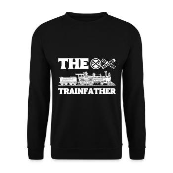 Zug Bahn Zugführer - Unisex Pullover - Schwarz - Vorne - Alina (178cm) & Michal (187cm)