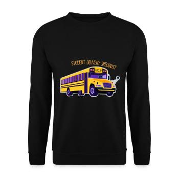 Chauffeur de bus bus scolaire - Étudiant delivery - Sweat-shirt Unisexe - noir - Devant - Alina (178cm) & Michal (187cm)