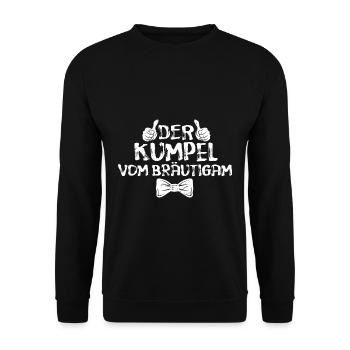 Der Kumpel vom Bräutigam JGA Shirt Junggesellenabs - Unisex Pullover - Schwarz - Vorne - Alina (178cm) & Michal (187cm)