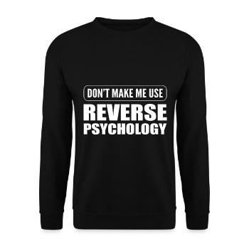 Umgekehrte Psychologie Psychologe - Unisex Pullover - Schwarz - Vorne - Alina (178cm) & Michal (187cm)