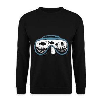 Taucherbrille Taucher - Unisex Pullover - Schwarz - Vorne - Alina (178cm) & Michal (187cm)