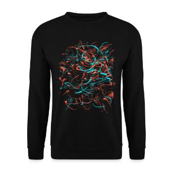Tartarus / Abstrakt Fantasy - Unisex Pullover - Schwarz - Vorne - Alina (178cm) & Michal (187cm)