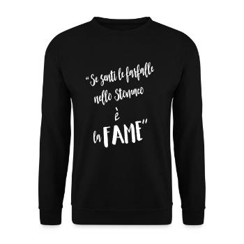 Wenn Sie Schmetterlinge fühlen - Unisex Pullover - Schwarz - Vorne - Alina (178cm) & Michal (187cm)