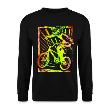 BMX Fahrrad | BMX Radrennen | Geschenkidee - Unisex Pullover - Schwarz - Vorne - Alina (178cm) & Michal (187cm)