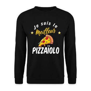 Le meilleur pizzaîolo - fan de pizza - Sweat-shirt Unisexe - noir - Devant - Alina (178cm) & Michal (187cm)