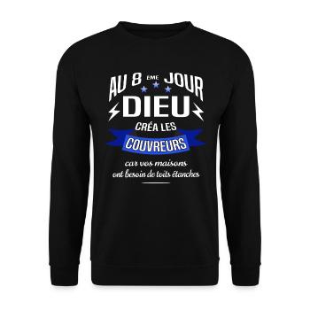 Couvreur Zingueur - Sweat-shirt Unisexe - noir - Devant - Alina (178cm) & Michal (187cm)