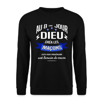 Maçons - Sweat-shirt Unisexe - noir - Devant - Alina (178cm) & Michal (187cm)