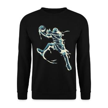 Basketball - Basketballer Blau - Jordan - Unisex Pullover - Schwarz - Vorne - Alina (178cm) & Michal (187cm)