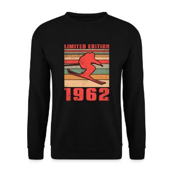 Ski Langlaufski Skifahrer Geburtstag 1962 - Unisex Pullover - Schwarz - Vorne - Alina (178cm) & Michal (187cm)