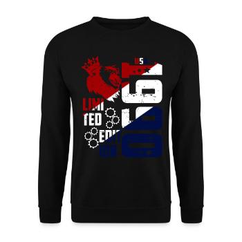 1990 Born USA - Unisex Sweatshirt - black - Front - Alina (178cm) & Michal (187cm)