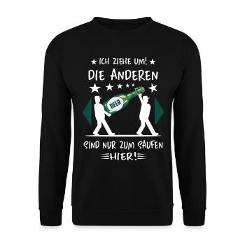 Umzugs Helfer - Unisex Pullover - Schwarz - Vorne - Alina (178cm) & Michal (187cm)