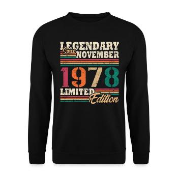 Légendaire novembre 1978 édition limitée - Sweat-shirt Unisexe - noir - Devant - Alina (178cm) & Michal (187cm)