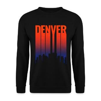 Denver Skyline Sunset Gradient - Unisex Sweatshirt - black - Front - Alina (178cm) & Michal (187cm)