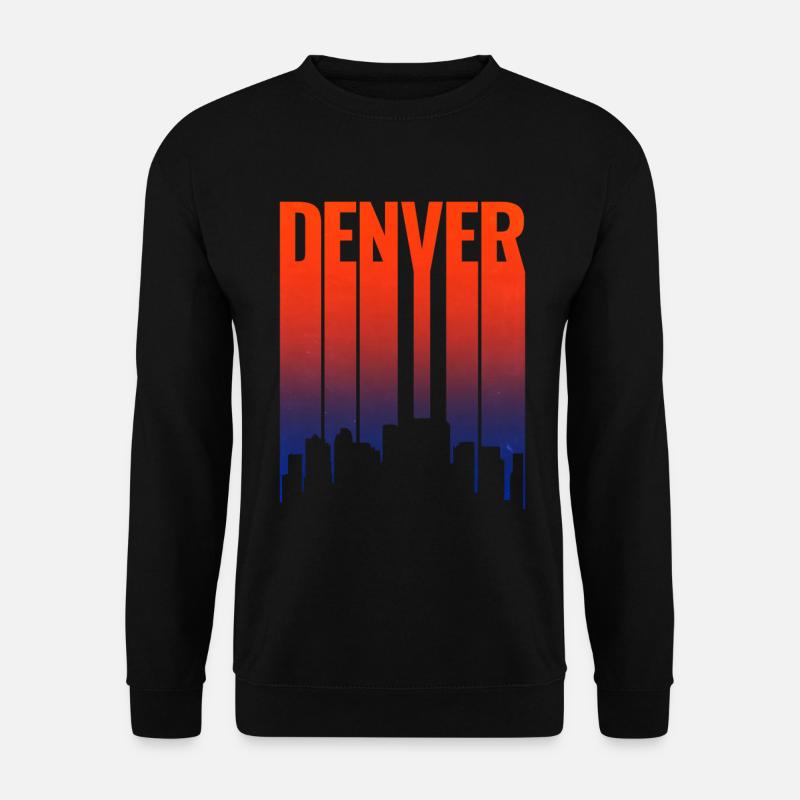 Denver Skyline Sonnenuntergang Gradient - Unisex Pullover - Schwarz