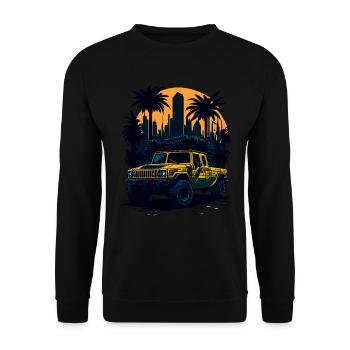 Offroad-Abenteuer | 4x4 - Unisex Pullover - Schwarz - Vorne - Alina (178cm) & Michal (187cm)