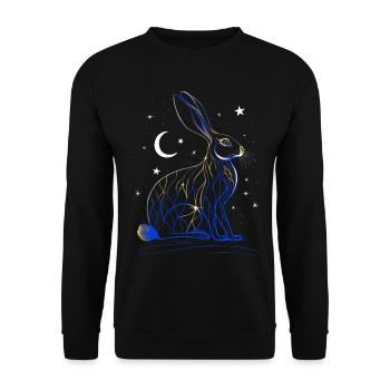 Lapin de Pâques Kintsugi Ostara Bunny - Sweat-shirt Unisexe - noir - Devant - Alina (178cm) & Michal (187cm)