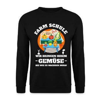 Farm School of Vegetables - Unisex Sweatshirt - black - Front - Alina (178cm) & Michal (187cm)