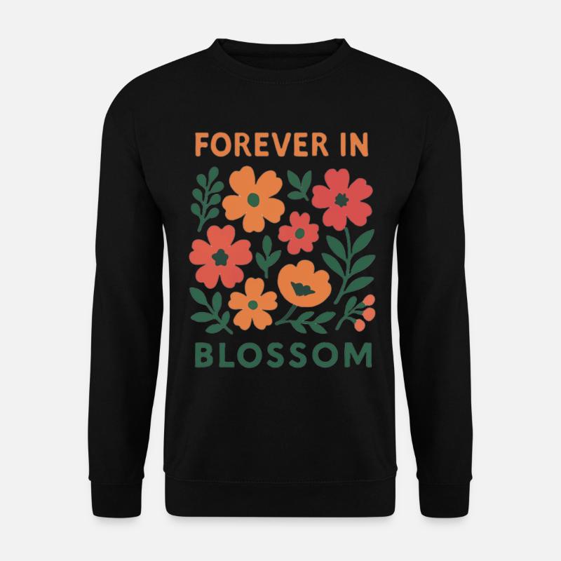 Always in bloom - floral - Unisex Sweatshirt - black