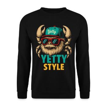 Graphisme Yeti Style Yetty - Sweat-shirt Unisexe - noir - Devant - Alina (178cm) & Michal (187cm)
