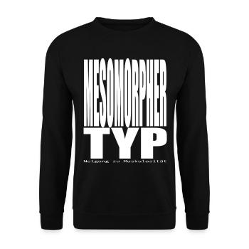 Mesomorph Type Tendency to Muscularity Typo - Unisex Sweatshirt - black - Front - Alina (178cm) & Michal (187cm)
