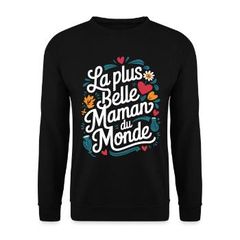 The Most Beautiful Mom in the World - Unisex Sweatshirt - black - Front - Alina (178cm) & Michal (187cm)
