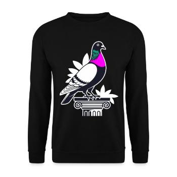 Taube Süß Lustig Geschenk für Taubenflüsterer - Unisex Pullover - Schwarz - Vorne - Alina (178cm) & Michal (187cm)
