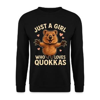 Juste une fille qui aime les quokkas - Sweat-shirt Unisexe - noir - Devant - Alina (178cm) & Michal (187cm)