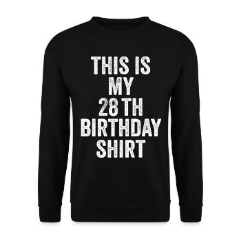 Cadeau 28e Anniversaire 28 ans - cadeau 28 ans - Sweat-shirt Unisexe - noir - Devant - Alina (178cm) & Michal (187cm)
