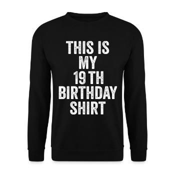 Cadeau 19e Anniversaire 19 ans - cadeau 19 ans - Sweat-shirt Unisexe - noir - Devant - Alina (178cm) & Michal (187cm)