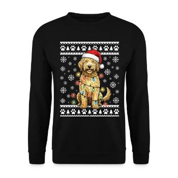 Cadeau de Noël pour un chien de Noël moche pour caniche - Sweat-shirt Unisexe - noir - Devant - Alina (178cm) & Michal (187cm)