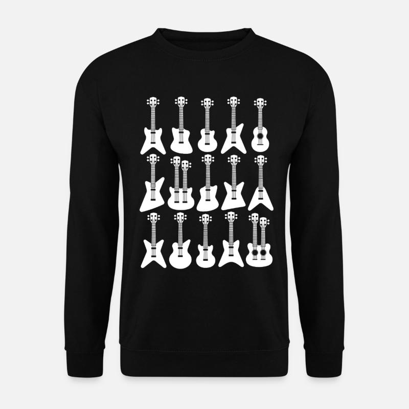 Cartoon-Gitarrensilhouetten - Unisex Pullover - Schwarz