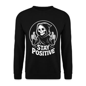 Grim Reaper remains positive - Unisex Sweatshirt - black - Front - Alina (178cm) & Michal (187cm)