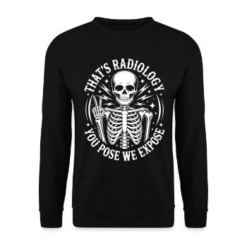 Motif de radiologie du squelette - Sweat-shirt Unisexe - noir - Devant - Alina (178cm) & Michal (187cm)