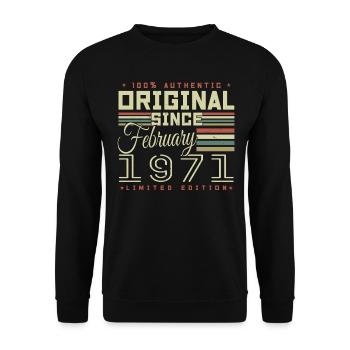 Génial Depuis Février 1971 - Sweat-shirt Unisexe - noir - Devant - Alina (178cm) & Michal (187cm)