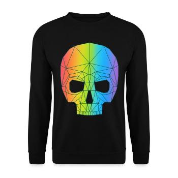 Skull in color - Unisex Sweatshirt - black - Front - Alina (178cm) & Michal (187cm)