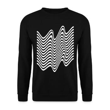 Wavy Monochrome Stripes - Unisex Sweatshirt - black - Front - Alina (178cm) & Michal (187cm)