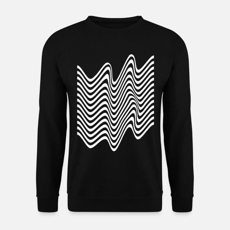 Wavy Monochrome Stripes - Unisex Sweatshirt - black