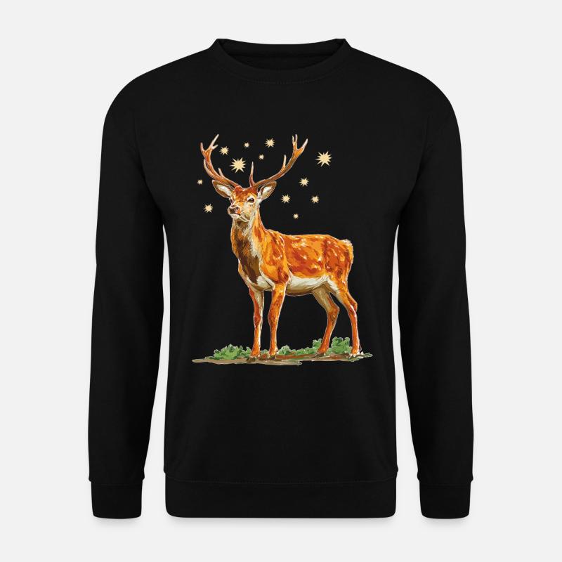 Deer with stars - Unisex Sweatshirt - black
