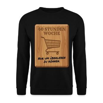 40_Stunden_Woche - Sweat-shirt Unisexe - noir - Devant - Alina (178cm) & Michal (187cm)