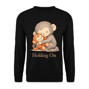 Peluche singe anxieux Solace - Sweat-shirt Unisexe - noir - Devant - Alina (178cm) & Michal (187cm)