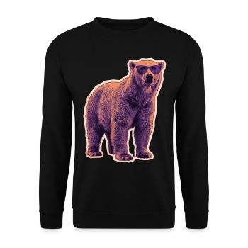 Summer Polar Bear Sunglasses - Unisex Sweatshirt - black - Front - Alina (178cm) & Michal (187cm)