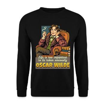 Oscar Wilde Life - Unisex Sweatshirt - black - Front - Alina (178cm) & Michal (187cm)