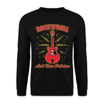 Rock 'n' Roll ist keine Lärmbelastung - Unisex Pullover - Schwarz - Vorne - Alina (178cm) & Michal (187cm)