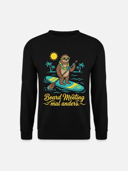 Stand Up Paddling Faultier - Unisex Pullover - Schwarz