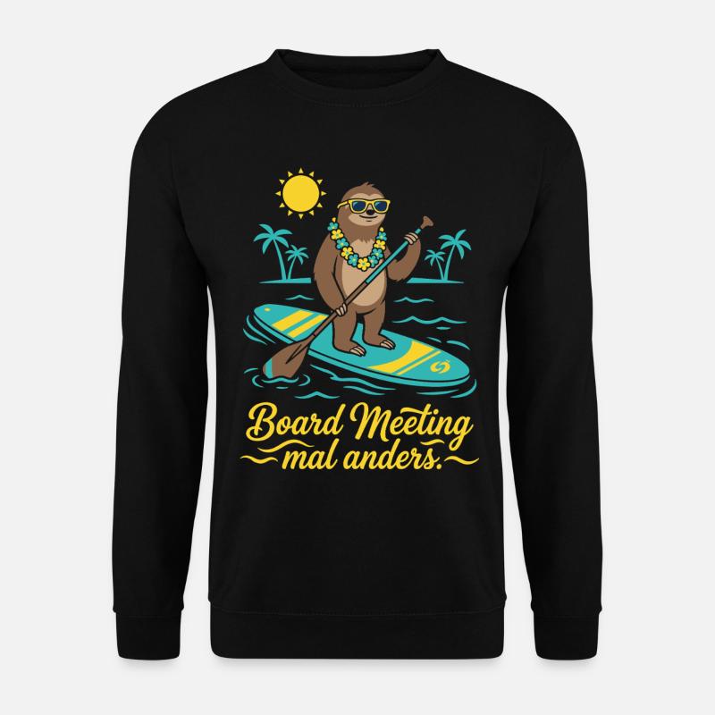 Stand Up Paddling Faultier - Unisex Pullover - Schwarz