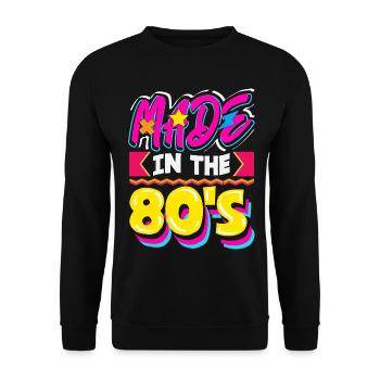 Retro Back to the 80s Vintage Design - Unisex Sweatshirt - black - Front - Alina (178cm) & Michal (187cm)