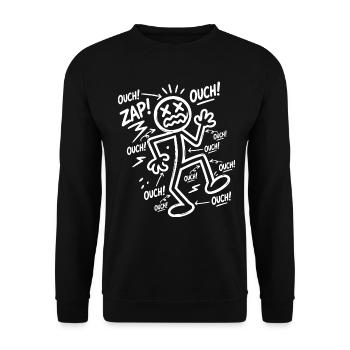 Electric Shock Humor | Funny Electrician Gift - Unisex Sweatshirt - black - Front - Alina (178cm) & Michal (187cm)