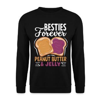 Look Partner Beurre de Cacahuète & Confiture Design - Sweat-shirt Unisexe - noir - Devant - Alina (178cm) & Michal (187cm)